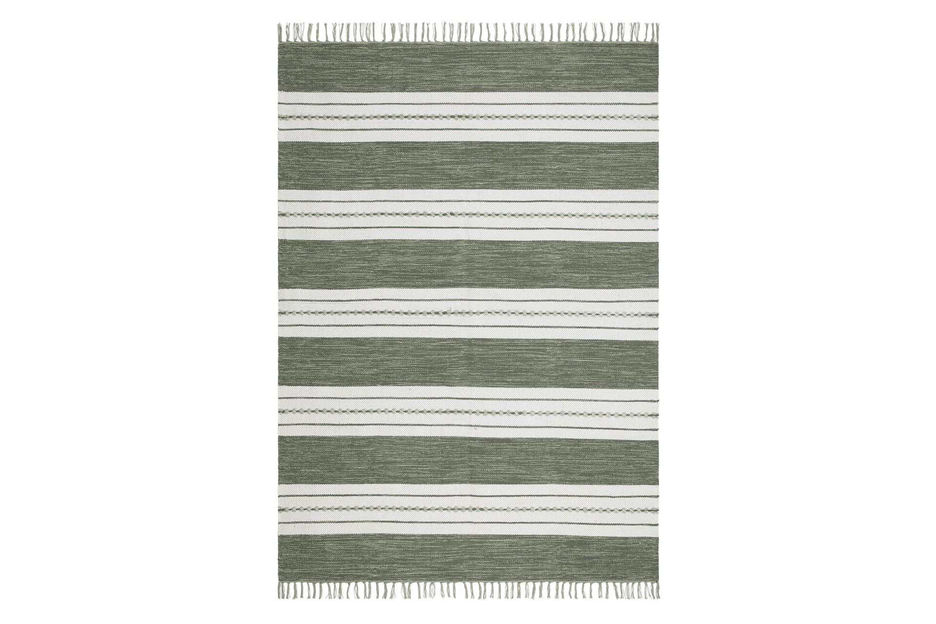 Sund Bomullsmatta 200x300 cm Rektangul&auml;r - Gr&ouml;n