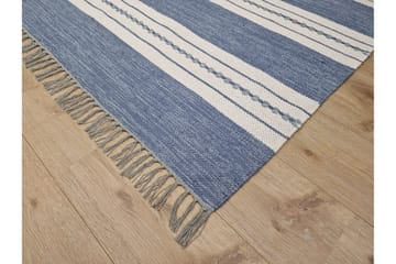 Sund Bomullsmatta 75x150 cm Oval - Blå - Textilier & mattor - Mattor - Modern matta - Bomullsmattor