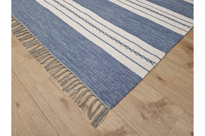 Sund Bomullsmatta 75x150 cm Oval - Blå - Textilier & mattor - Mattor - Modern matta - Bomullsmattor