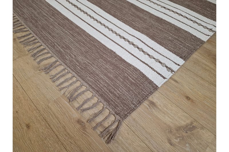 Sund Bomullsmatta 75x220 cm Oval - Mörkbeige - Textilier & mattor - Mattor - Modern matta - Bomullsmattor