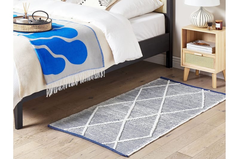 Synopa Ryamatta 80x150 cm - Svart/Vit - Textilier & mattor - Mattor - Modern matta - Bomullsmattor