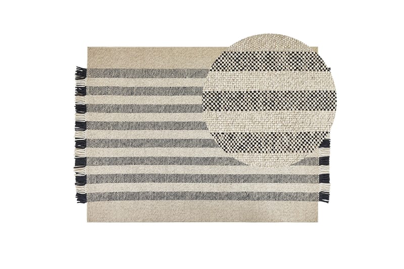 Tacettin Ullmatta 140x200 cm - Svart/Vit - Textilier & mattor - Mattor - Modern matta - Ullmattor