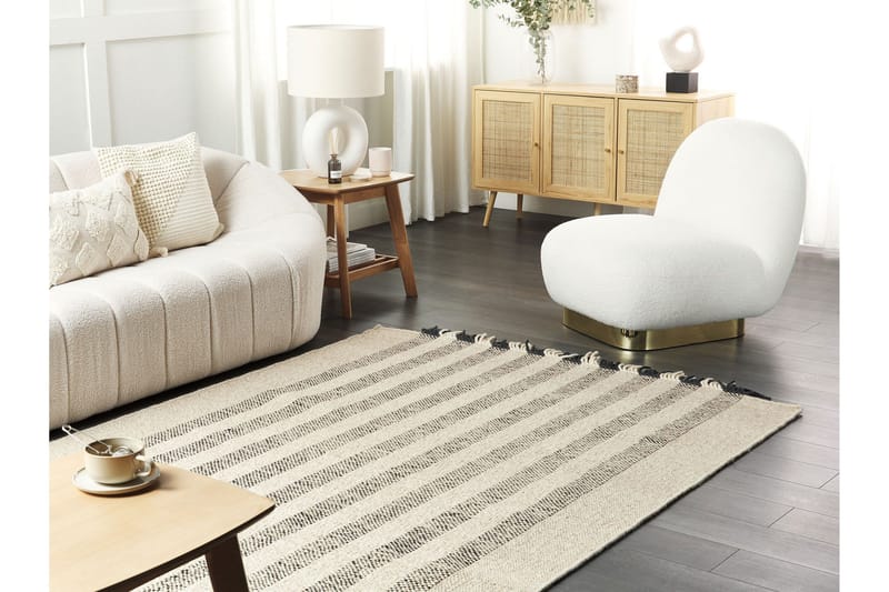 Tacettin Ullmatta 160x230 cm - Svart/Vit - Textilier & mattor - Mattor - Modern matta - Ullmattor