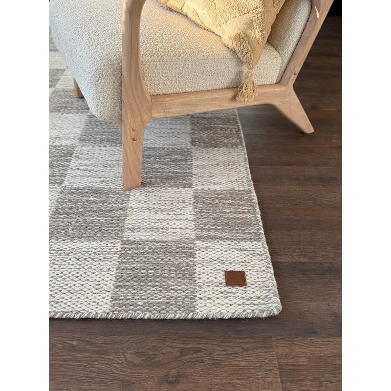 Ullmatta Chessie Kvadrat - 200x200 cm, Grå - Textilier & mattor - Mattor - Modern matta - Ullmattor