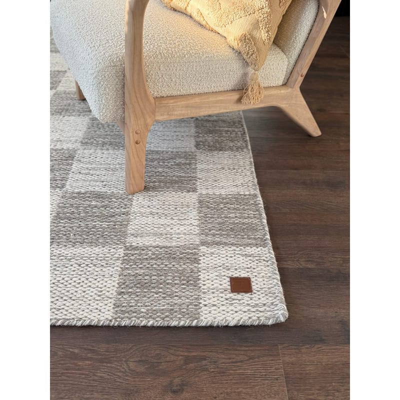 Ullmatta Chessie Kvadrat - 200x200 cm, Grå - Textilier & mattor - Mattor - Modern matta - Ullmattor