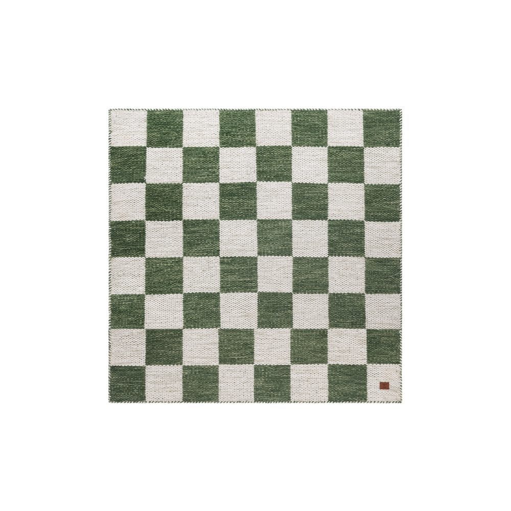 Ullmatta Chessie Kvadrat - 200x200 cm, Smaragdgr&ouml;n