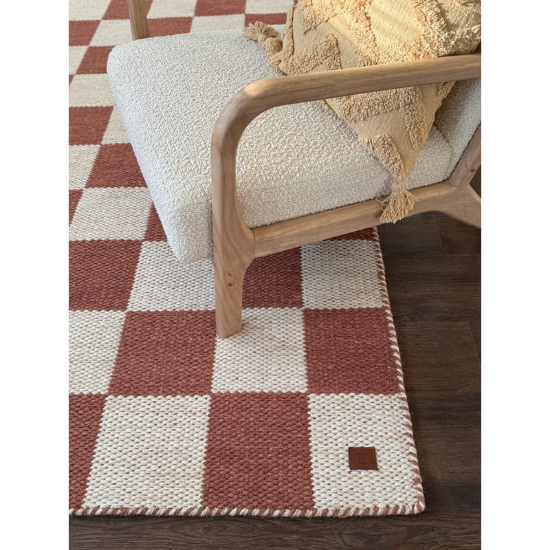 Ullmatta Chessie Kvadrat - 200x200 cm, Terracotta - Textilier & mattor - Mattor - Modern matta - Ullmattor