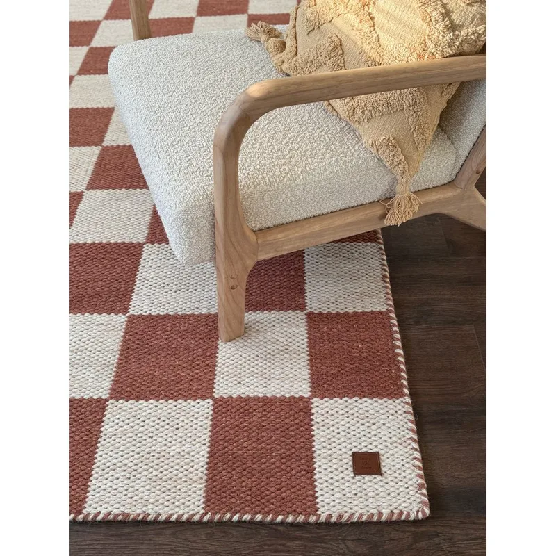 Ullmatta Chessie Kvadrat - 250x250 cm, Terracotta - Textilier & mattor - Mattor - Modern matta - Ullmattor