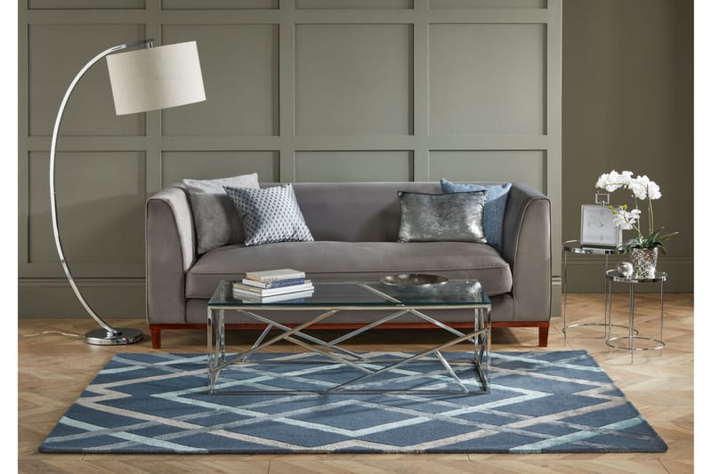 ARCHITECT TRELLIS Ullmatta 120x170 cm Blå - Flair Rugs - Textilier & mattor - Mattor - Modern matta - Ullmattor