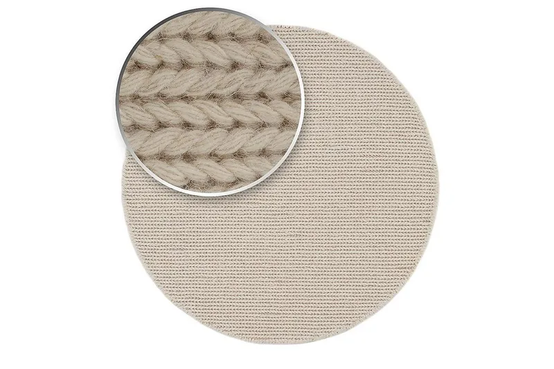 Dalarö Ullmatta 160 cm Rund - Vit - Textilier & mattor - Mattor - Modern matta - Ullmattor