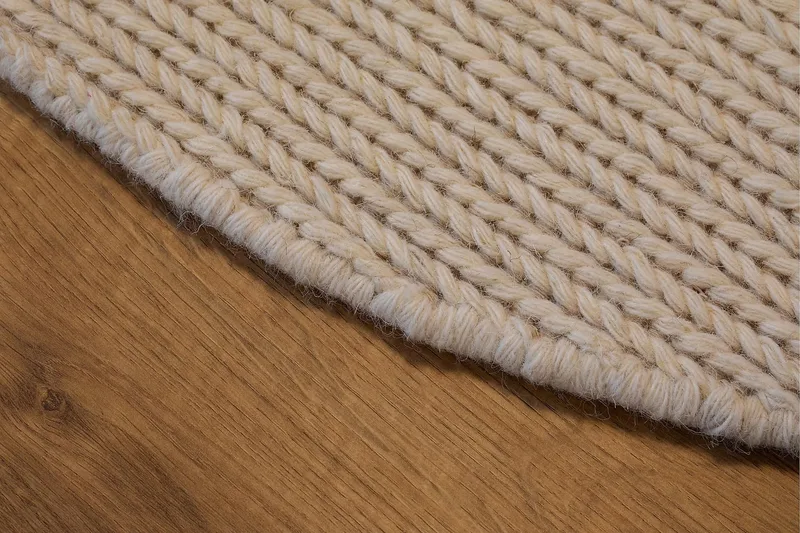 Dalarö Ullmatta 160 cm Rund - Vit - Textilier & mattor - Mattor - Modern matta - Ullmattor