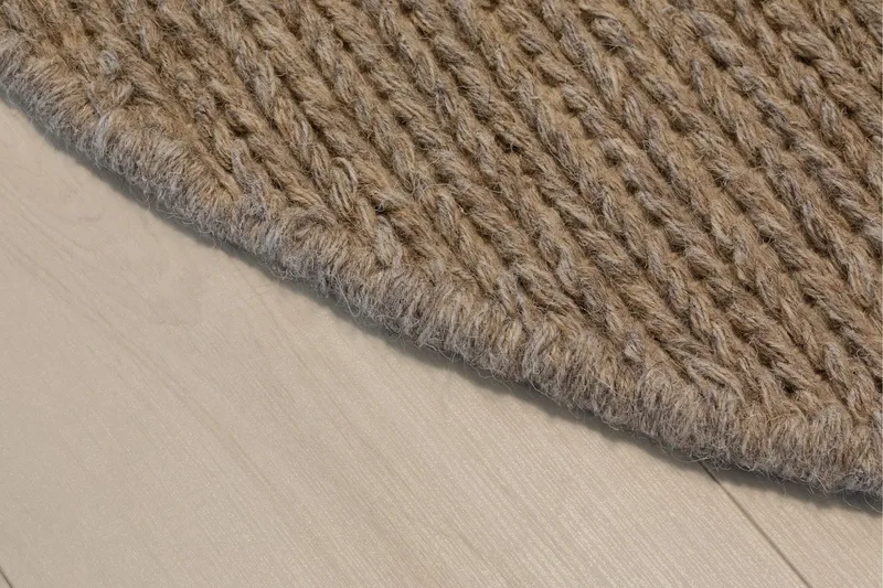 Dalarö Ullmatta 200 cm Rund - Linne - Textilier & mattor - Mattor - Modern matta - Ullmattor