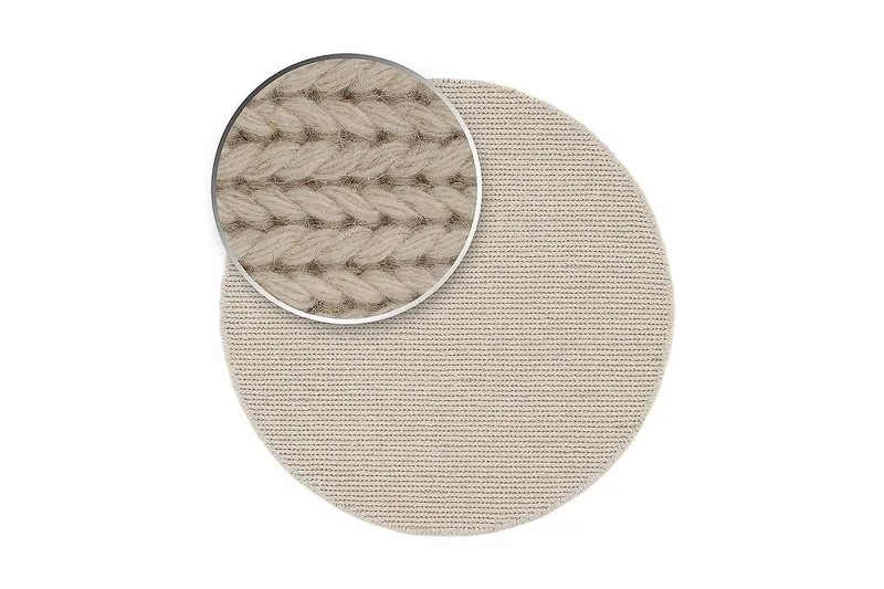 Dalarö Ullmatta 200 cm Rund - Vit - Textilier & mattor - Mattor - Modern matta - Ullmattor