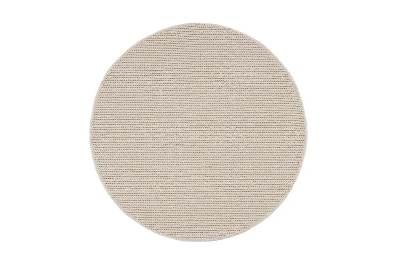 Dalarö Ullmatta 240 cm Rund, Vit