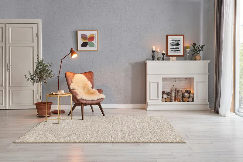 Skagen Ullmatta 200x300 cm Rektangulär - Sandmelange - Textilier & mattor - Mattor - Modern matta - Ullmattor