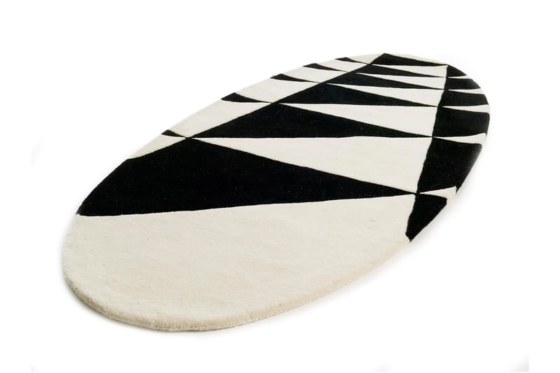 ULLMATTA Ellips Oval 90x200 cm Svart/Vit - ETOL - Ullmattor