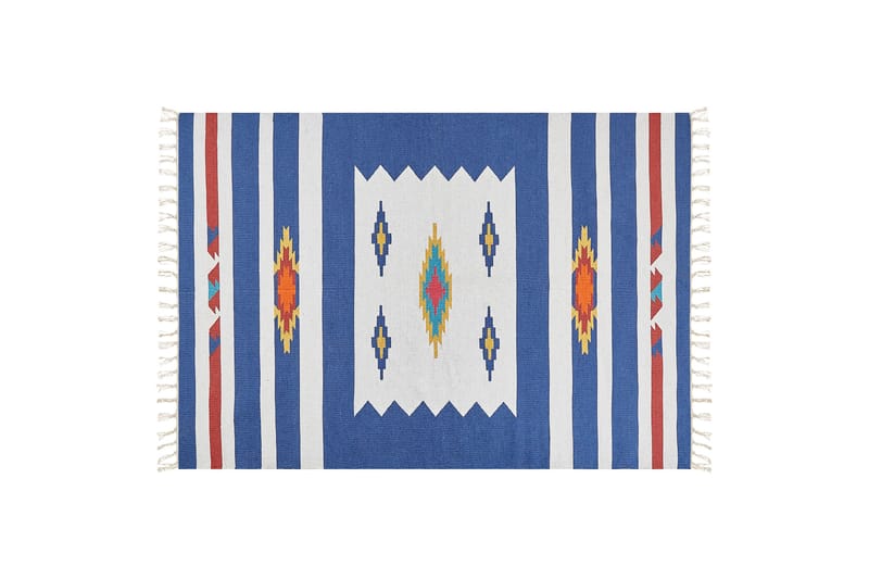 Varser Bomullsmatta 140x200 cm - Blå - Textilier & mattor - Mattor - Modern matta - Bomullsmattor