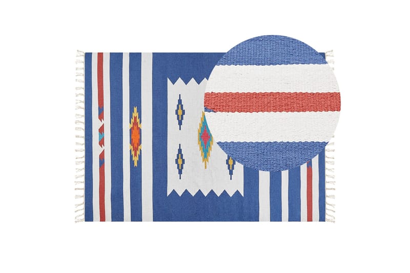 Varser Bomullsmatta 140x200 cm - Blå - Textilier & mattor - Mattor - Modern matta - Bomullsmattor