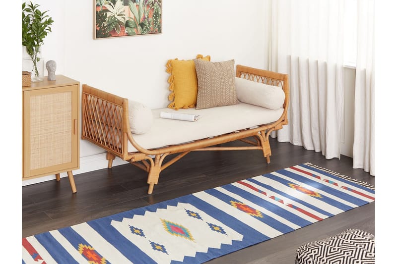 Varser Bomullsmatta 80x300 cm - Blå - Textilier & mattor - Mattor - Modern matta - Bomullsmattor