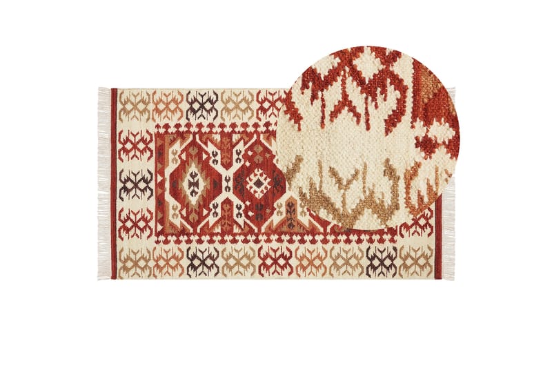 Voskevaz Ullmatta 80x150 cm Orange - Textilier & mattor - Mattor - Modern matta - Ullmattor