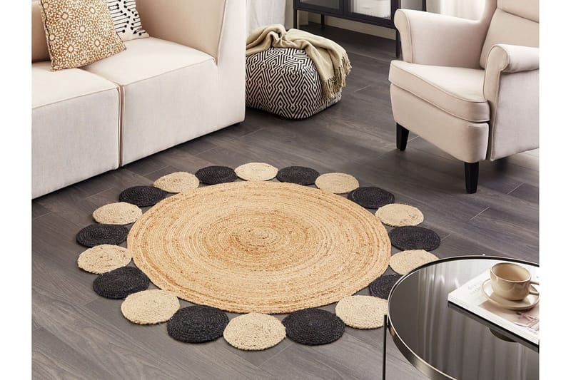 Vostan Jutematta 140 cm Rund - Svart - Textilier & mattor - Mattor - Modern matta - Jutemattor & sisalmattor