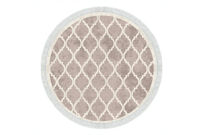 Alanur Home Matta 100x100 cm, Cremevit/Brun