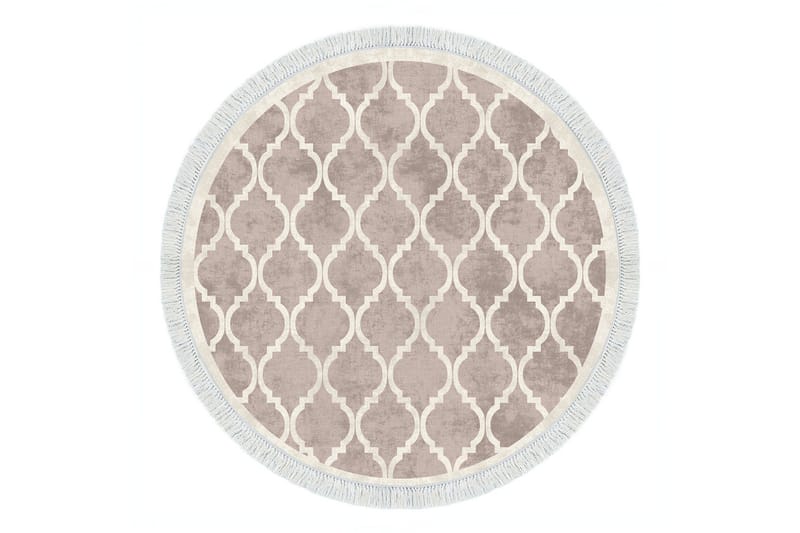 Alanur Home Matta 100x100 cm, Cremevit/Brun