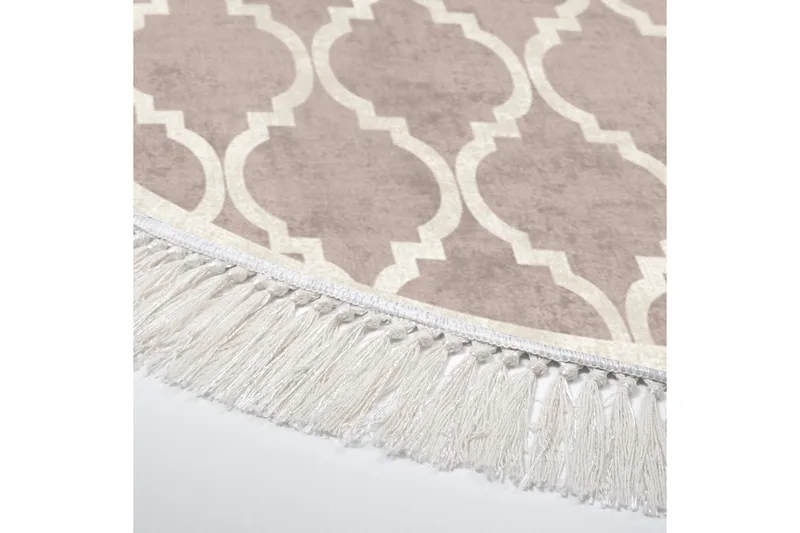 Alanur Home Matta 100x100 cm - Cremevit/Brun - Textilier & mattor - Mattor - Modern matta - Wiltonmattor