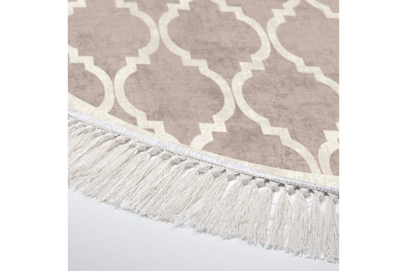 Alanur Home Matta 100x100 cm - Cremevit/Brun - Textilier & mattor - Mattor - Modern matta - Wiltonmattor