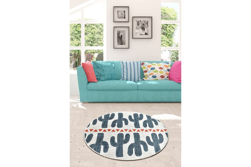 Contento Matta Rund 100 cm - Flerfärgad/Sammet - Textilier & mattor - Mattor - Modern matta - Wiltonmattor