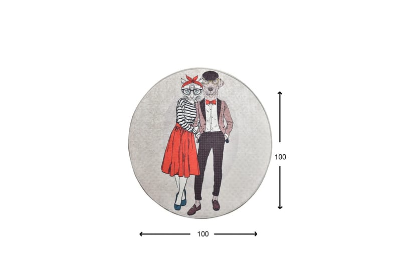 Coppia Matta Rund 100 cm - Flerfärgad/Sammet - Textilier & mattor - Mattor - Modern matta - Wiltonmattor