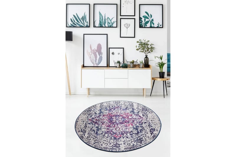 Debolezza Matta Rund 140 cm, Flerfärgad/Sammet