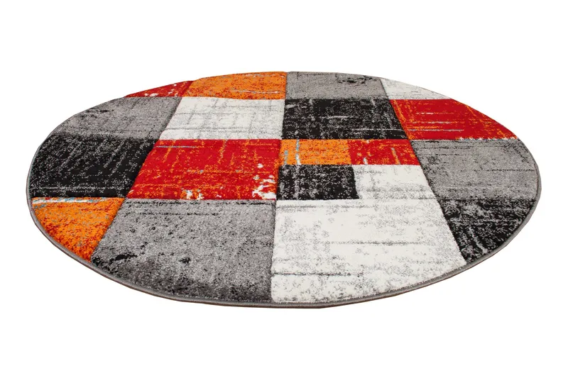 London Square Friezematta Rund 160 - Röd/Orange - Textilier & mattor - Mattor - Modern matta - Wiltonmattor