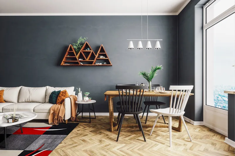 London Patch Friezematta 200x290 - Röd - Textilier & mattor - Mattor - Modern matta - Wiltonmattor