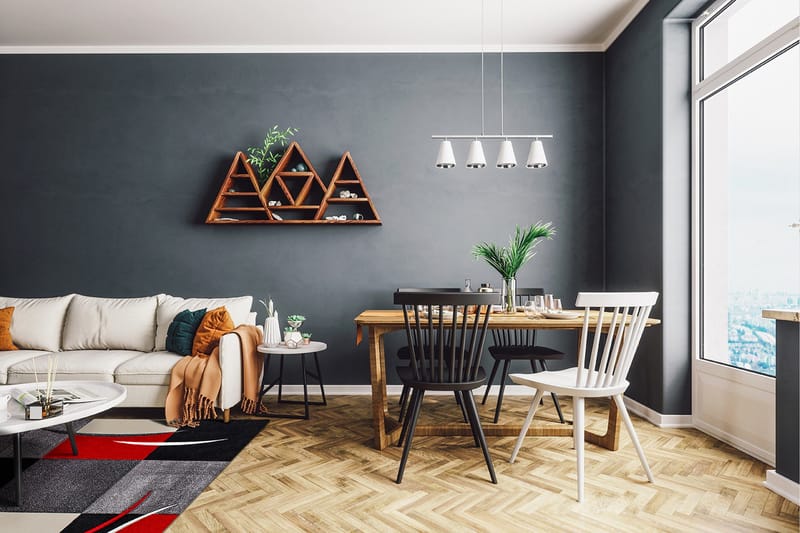 London Patch Friezematta 200x290 - Röd - Textilier & mattor - Mattor - Modern matta - Wiltonmattor