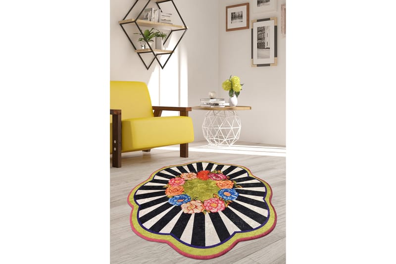 Mailegua Matta Rund 100 cm - Flerfärgad/Sammet - Textilier & mattor - Mattor - Modern matta - Wiltonmattor