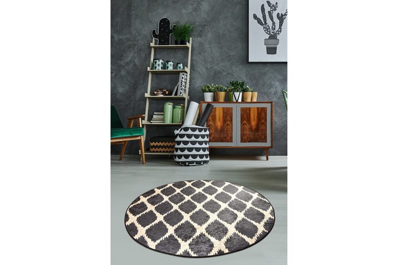 Moriti Matta Rund 100 cm - Flerfärgad/Sammet - Textilier & mattor - Mattor - Modern matta - Wiltonmattor