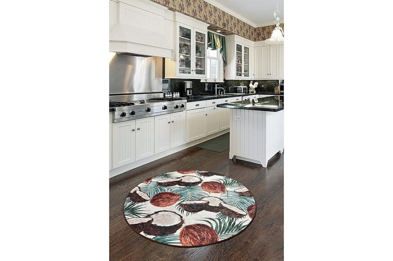 Nucifera Matta Rund 100 cm - Flerfärgad/Sammet - Textilier & mattor - Mattor - Modern matta - Wiltonmattor