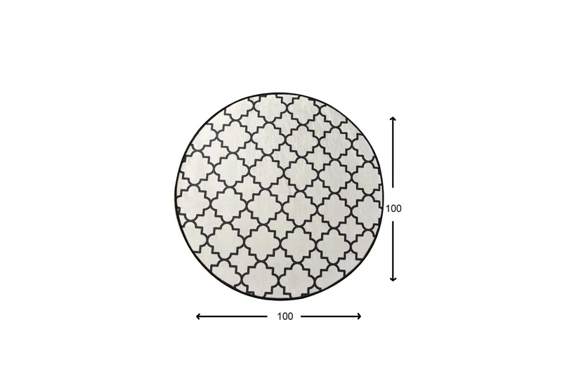 Surupa Matta Rund 100 cm - Vit/Sammet - Textilier & mattor - Mattor - Modern matta - Wiltonmattor