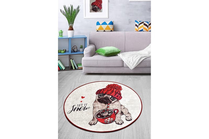 Zapada Matta Rund 100 cm - Flerfärgad/Sammet - Textilier & mattor - Mattor - Modern matta - Wiltonmattor