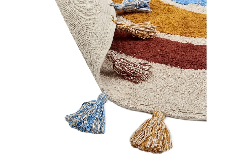 Yagci Bomullsmatta 120 cm Rund - Beige - Textilier & mattor - Mattor - Modern matta - Bomullsmattor