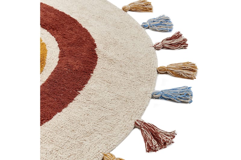 Yagci Bomullsmatta 120 cm Rund - Beige - Textilier & mattor - Mattor - Modern matta - Bomullsmattor