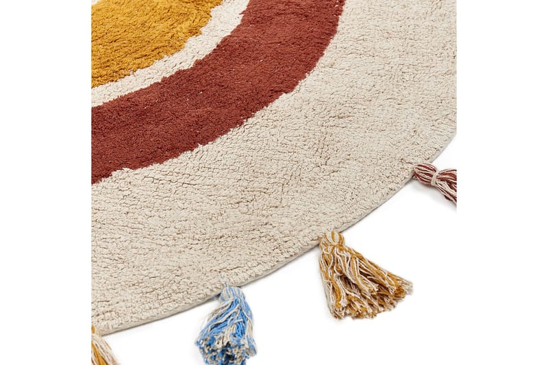 Yagci Bomullsmatta 120 cm Rund - Beige - Textilier & mattor - Mattor - Modern matta - Bomullsmattor