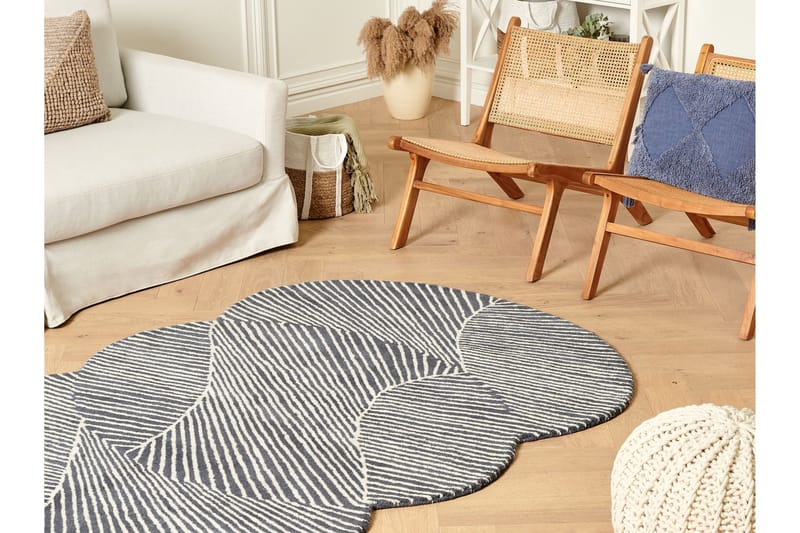 Zabol Ullmatta 140x200 cm Oval - Svart/Vit - Textilier & mattor - Mattor - Modern matta - Ullmattor