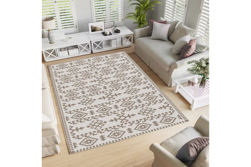 Ennoxeon Bomullsmatta 100x300 cm Rektangulär, Vit