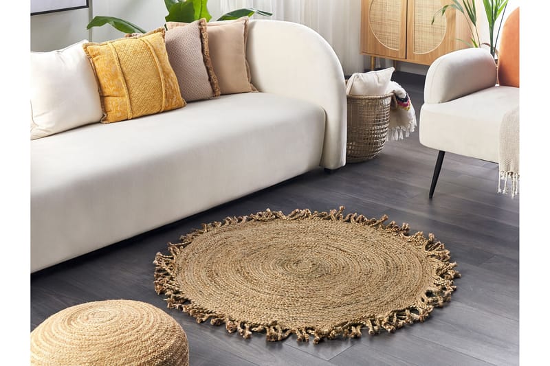 Zonguldak Ryamatta 120 cm Rund Beige - Textilier & mattor - Mattor - Modern matta - Ryamattor