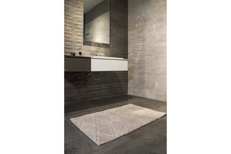 Nausad Badrumsmatta 70x110 cm Rektangulär Ljusgrå - Badrumsmattor