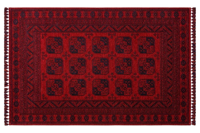 EKO HALI Matta 120x180 cm Röd/Mörkblå - Persisk matta - Orientaliska mattor