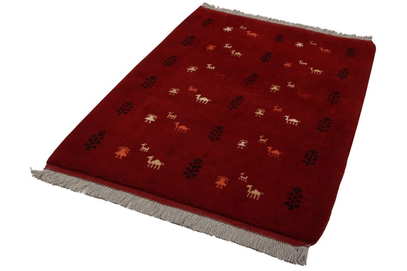 Handknuten Exklusiv Persisk Matta 108x145 cm Gabbeh Röd - Persisk matta - Orientaliska mattor