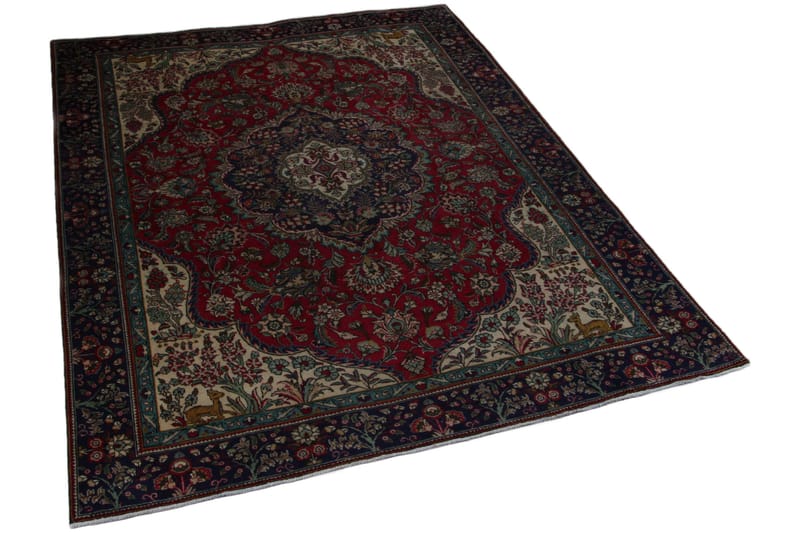 Handknuten Persisk Patinamatta 240x326 cm  Röd/Mörkblå - Persisk matta - Orientaliska mattor
